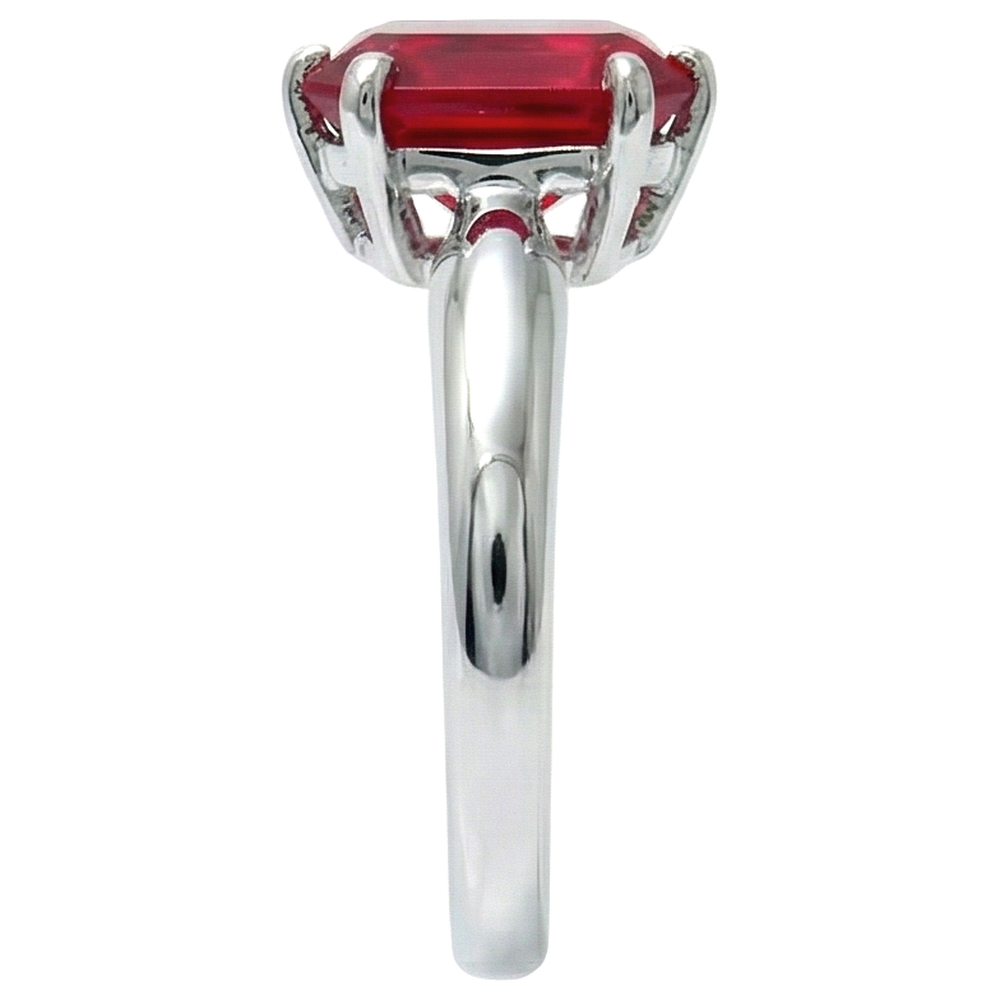 2 Kt. Krappenset Radiant Red Rubin Weißgold 14K Solitärring
