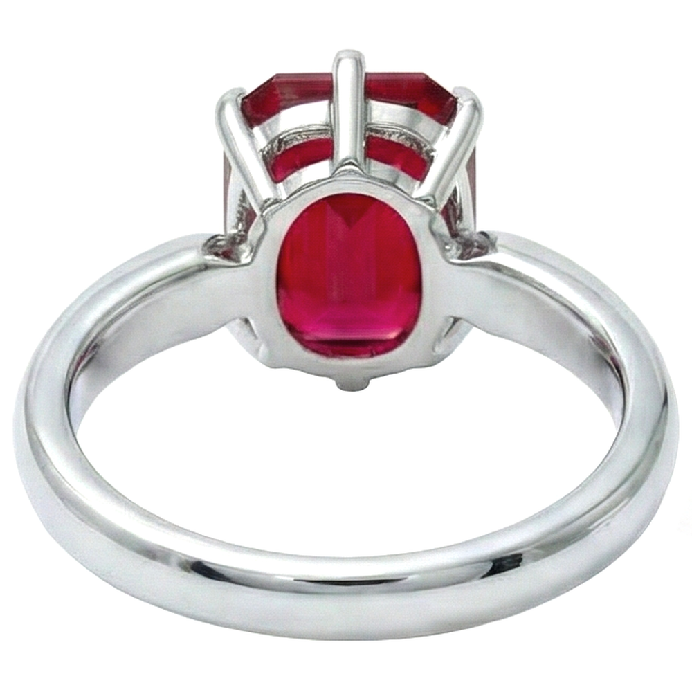 2 Kt. Krappenset Radiant Red Rubin Weißgold 14K Solitärring