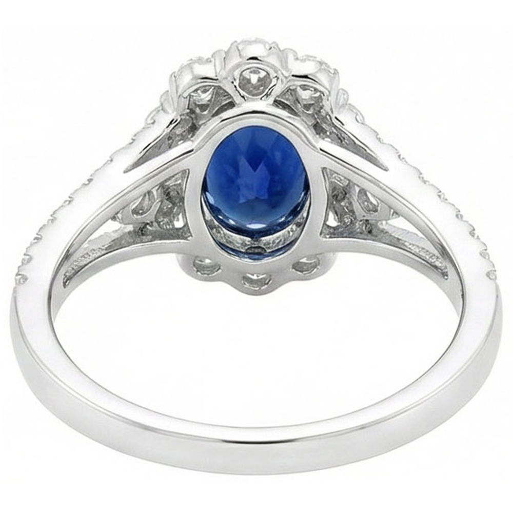 echter oval saphir 1.50Karat ring Profilansicht