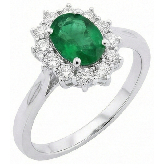 echter oval smaragd 1.50Karat ring Seitenansicht
