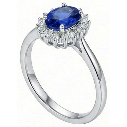 echter oval diamant 1.50Karat ring Seitenansicht