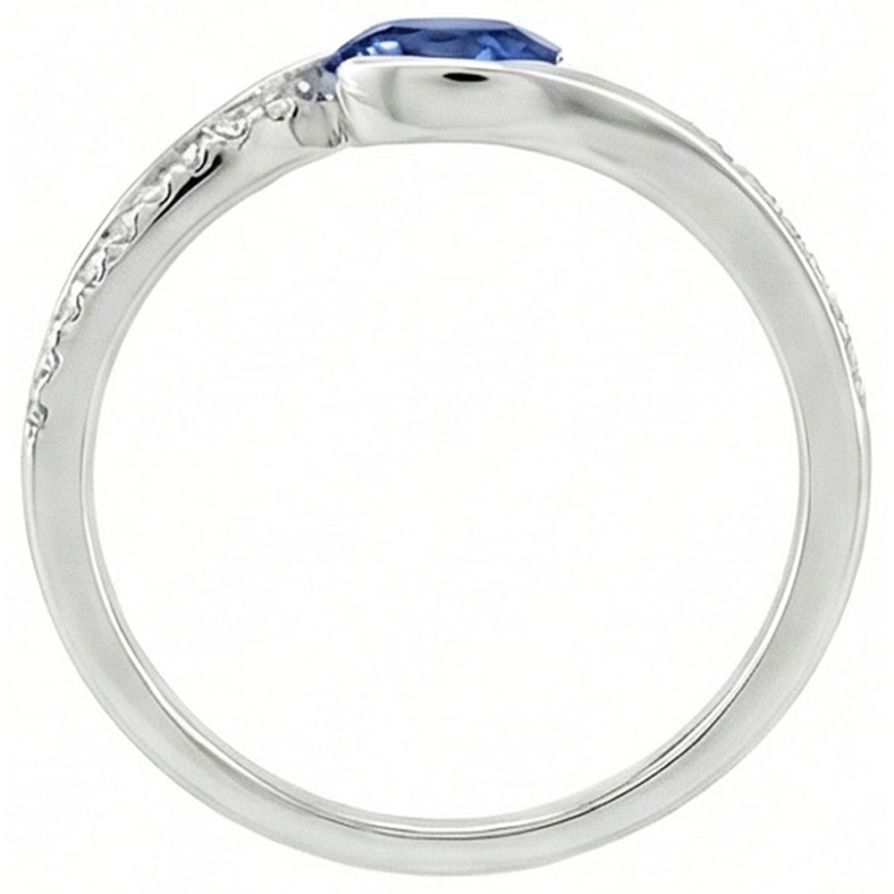 2 Kt. Ovalschliff Sri Lanka Saphir Und Aus der Erde Abgebauter Natürlicher Diamant Ring Weißgold 14K