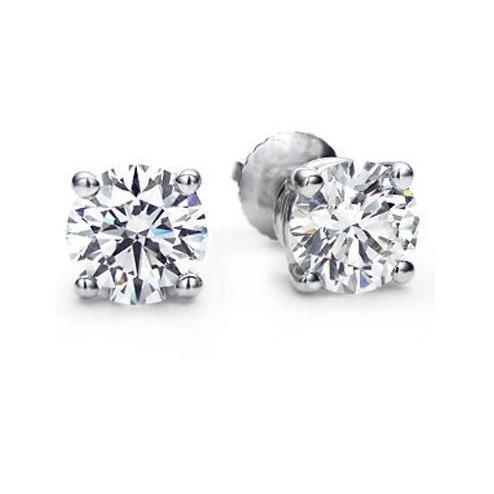 2 Kt Solitaire Runder Echt Diamant Ohrstecker Goldschmuck