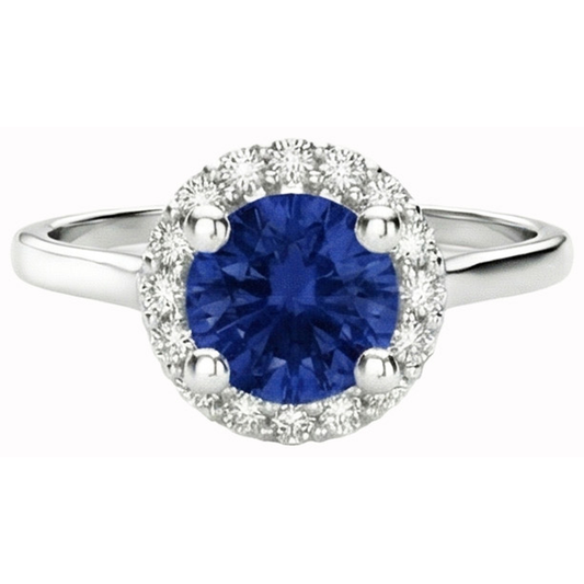 echter round saphir 1.50Karat ring Seitenansicht