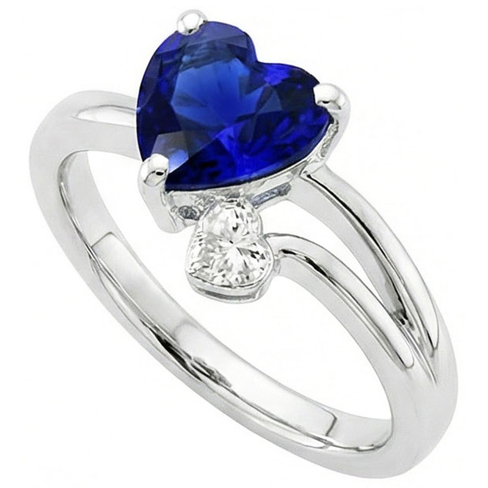 echter heart diamant 2.25Karat ring Vorderansicht