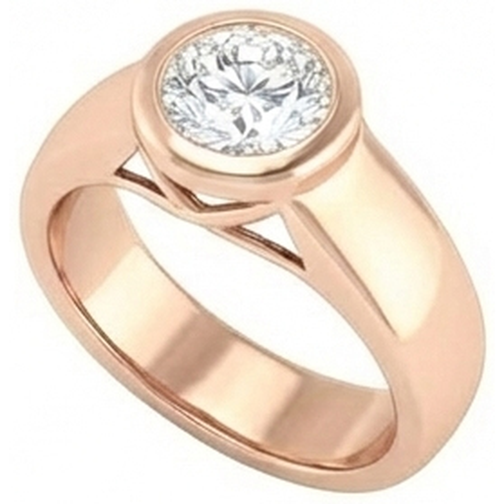 2 ct. Echt Aus der Erde Abgebauter Natürlicher Diamant-Solitär-Roségold-Ring Schmuck Neu