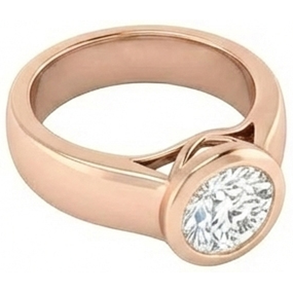 2 ct. Echt Aus der Erde Abgebauter Natürlicher Diamant-Solitär-Roségold-Ring Schmuck Neu