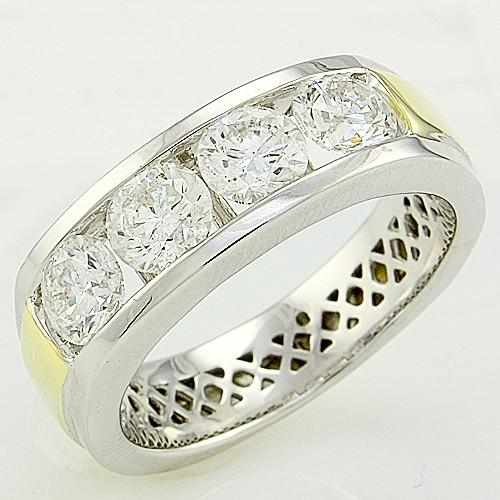 2 ct Rundschliff Echt Diamant Herrenband Schmuck Neu