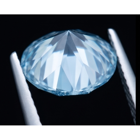 2 Karat Rundschliff Blau Verstärkter Loser Echter Diamant - view 1