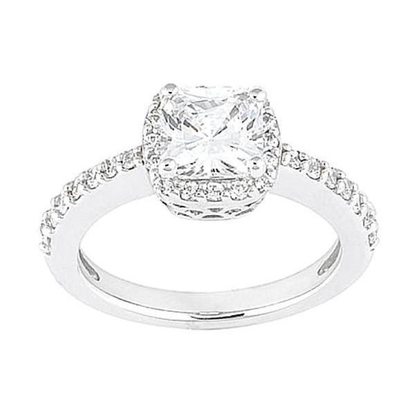 2.01 Karat Halo Cushion Center Echt Aus der Erde Abgebauter Natürlicher Diamant-Verlobungsring Weißgold 14K