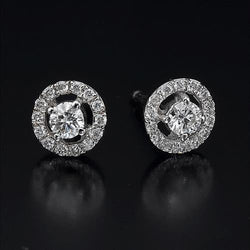 2.28 Kt Natürliche Aus der Erde Abgebauter Natürlicher Diamanten Brillant Schliff Damen Ohrstecker Halo Ohrringe Mit Jacken