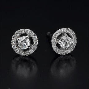 2.28 Kt Natürliche Diamanten Brillant Schliff Damen Ohrstecker Halo Ohrringe Mit Jacken