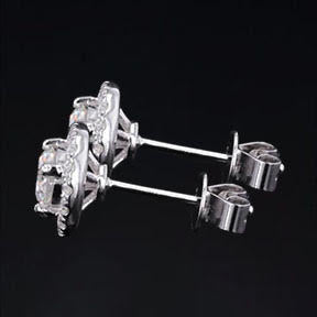 2.28 Kt Natürliche Diamanten Brillant Schliff Damen Ohrstecker Halo Ohrringe Mit Jacken
