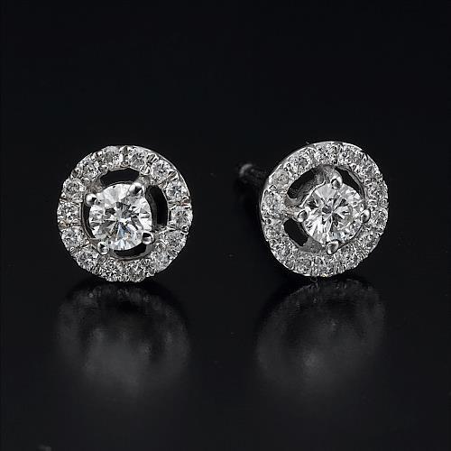 2.28 Kt Natürliche Diamanten Brillant Schliff Damen Ohrstecker Halo Ohrringe Mit Jacken