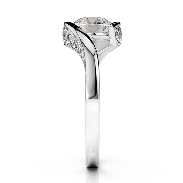 2.75 Karat funkelnder runder Echt Aus der Erde Abgebauter Natürlicher Diamant-Hochzeits-Solitär-Ring Weiß 14K