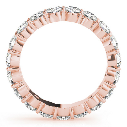 Diamant Rund-Brillant Eternity Band in 14K Roségold – Frontansicht