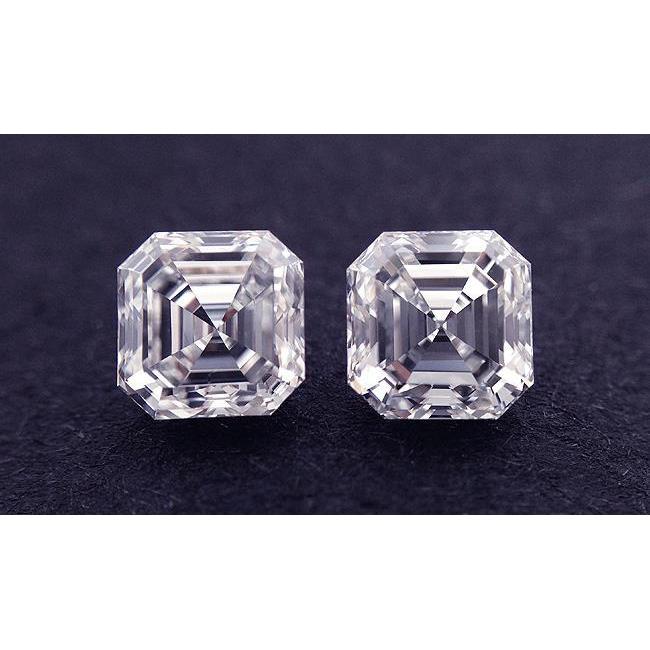 2,00 Karat funkelnde Diamanten im Asscher-Schliff, Farbe G, VS1, Paar lose Diamanten, Naturdiamanten