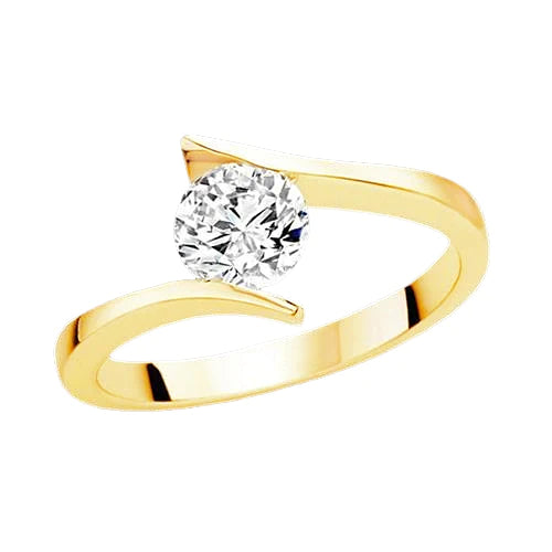 2,01 ct. Solitärring mit rundem Echt Diamanten Gelbgold 14K