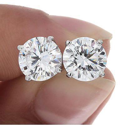 2,20 Ct Runder Echt Diamant Ohrstecker Weißgold Damen Schmuck