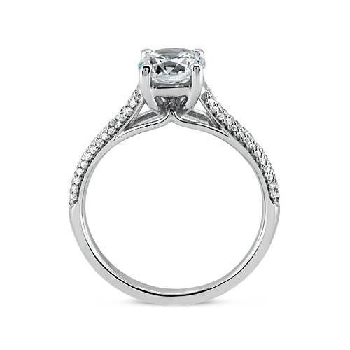 2,25 Karat Echt Diamant-Verlobungsring mit Akzenten Weißgold 14K