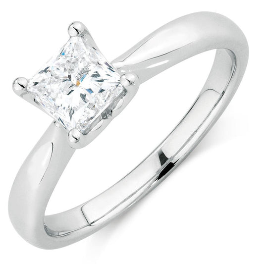 2,25 Karat Princess Cut Solitaire Echt Diamant Ehering Weißgold 14K