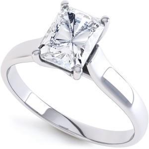 2,25 Karat Solitaire Radiant Cut Krappenbesatz Echt Diamant Ehering