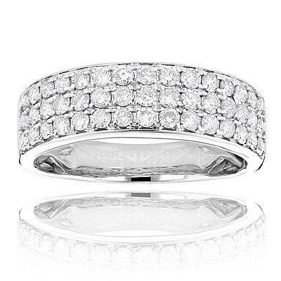 2,25 ct Kleiner Rundschliff funkelnder Natürliche Diamant Ehering 14K Weißgold