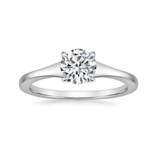 2,25 ct Krappen-Set Solitaire Echt Diamant-Verlobungsring Weißgold 14K