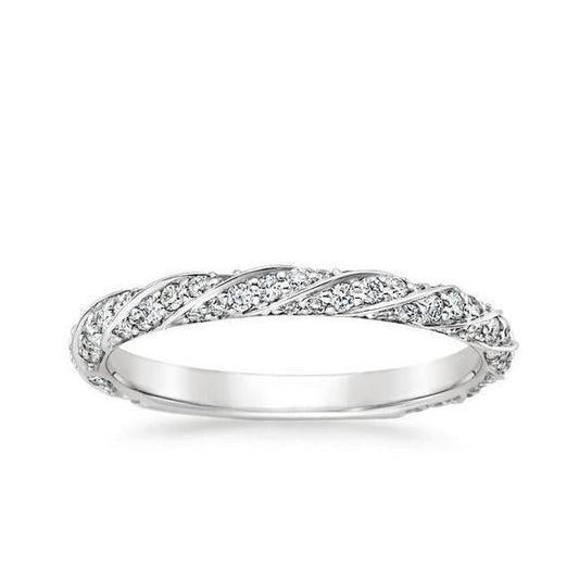 2,25 ct Rundschliff Echt Diamant Ehering 14K Weißgold
