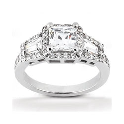 2,25 ct. Verlobungsring mit drei Steinen und Echt Aus der Erde Abgebauter Natürlicher Diamanten im Princess-Schliff