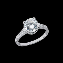 2,26 Karat Echt Aus der Erde Abgebauter Natürlicher Diamant Vintage Style Ehering Weißgold