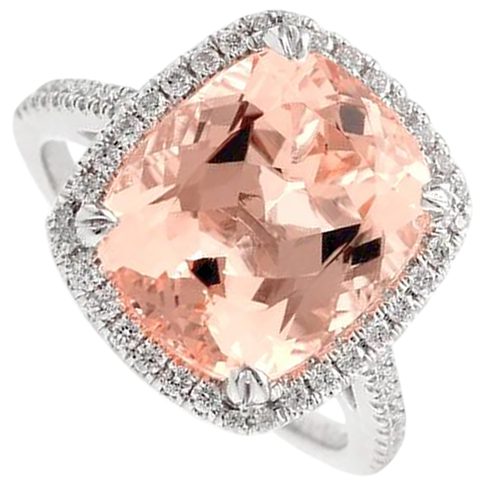 echter round morganit 23.05Karat ring Detailansicht