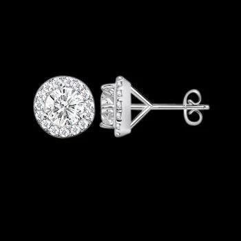 2,30 Karat runder Brillant-Echt Diamant-Ohrstecker Paar Push-Back