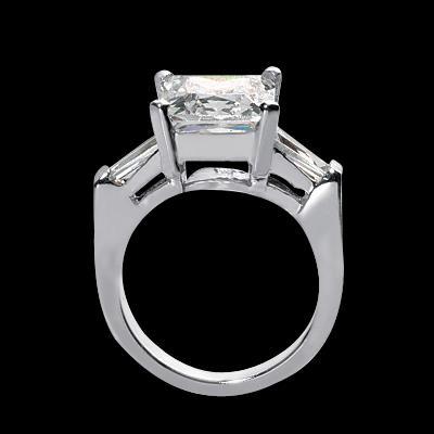 2,45 ct. Princess & Baguette Echt Diamants Trauring mit drei Steinen