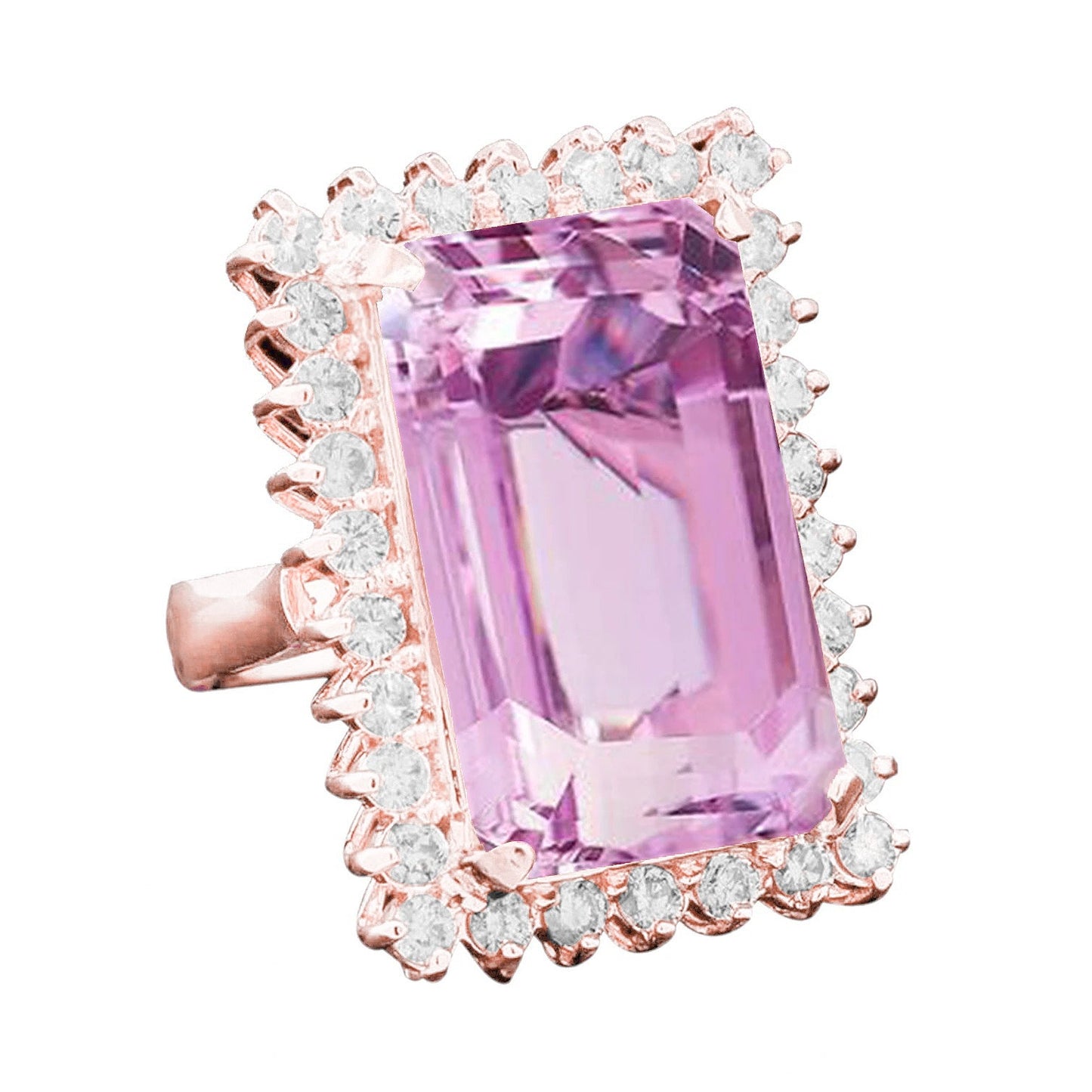 Handgemachter Kunzite Schmuckstein-Ring 24,00 Karat – Hauptansicht