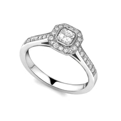 2,5 Karat Asscher-Natürliche Aus der Erde Abgebauter Natürlicher Diamantring im Vintage-Look