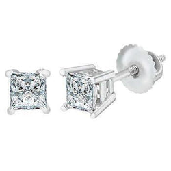 2,5 Karat Echt Diamant-Ohrstecker mit Princess-Schliff