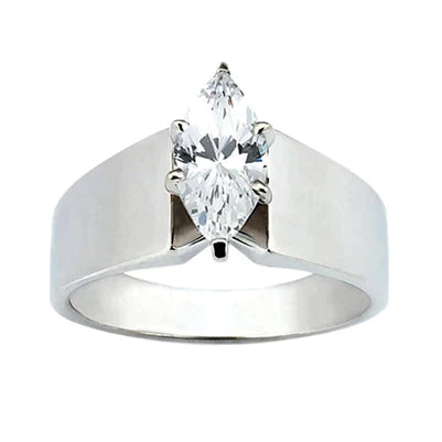 2,5 ct Marquise-Echt-Diamant-Ring mit dickem Schaft