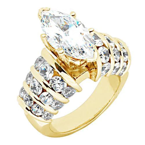 2,5 ct. Echt Diamanten Verlobungsring Marquise Diamanten Gelbgold