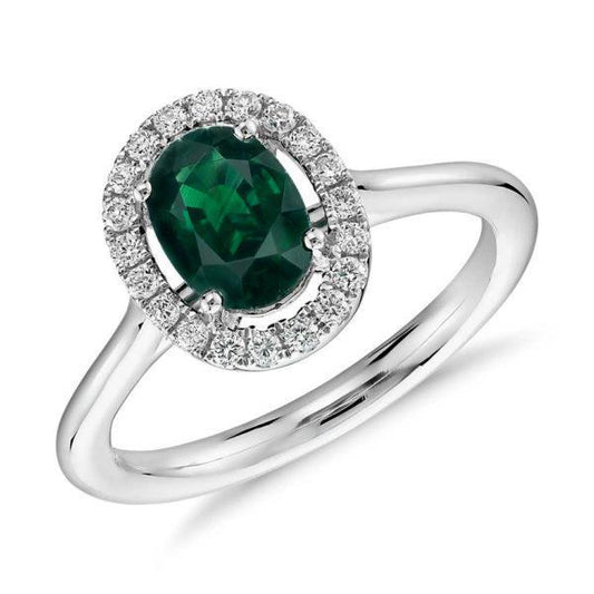 2,50 Karat Krappen-Set Grün Smaragd und Diamanten Ehering Weißgold
