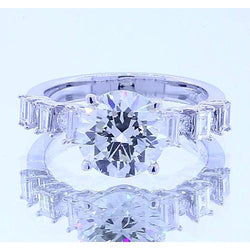 2,50 Karat runder Echt Aus der Erde Abgebauter Natürlicher Diamant 4 Zinken Set Verlobungsring Schmuck