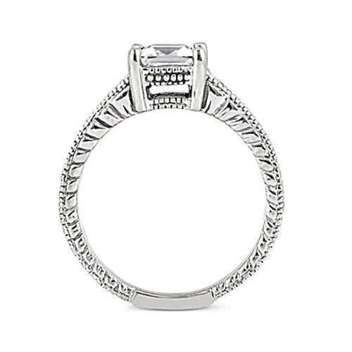 2,51 Karat Echt Aus der Erde Abgebauter Natürlicher Diamantring im antiken Stil mit Akzenten aus Weißgold Schmuck