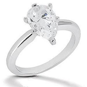 Solitär-Ring 14K Weißgold mit Edler Diamant – Hauptansicht