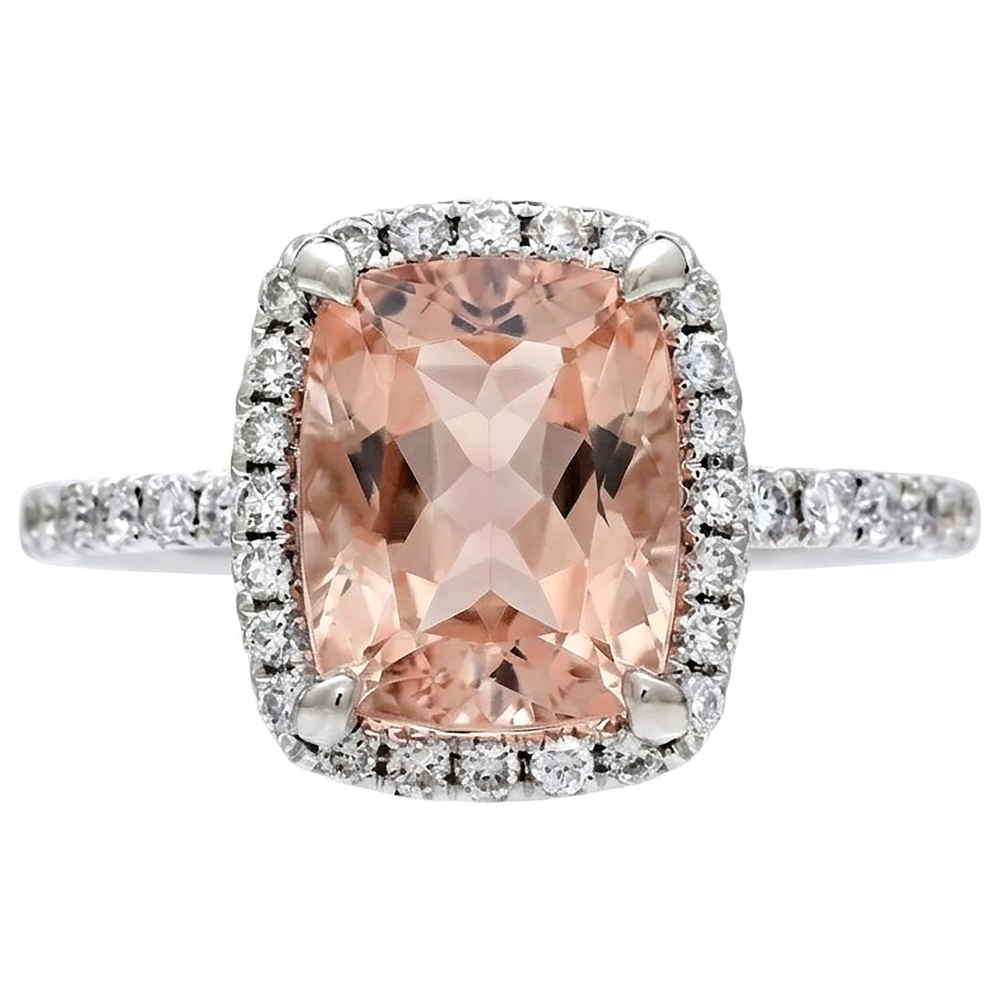 echter round morganit 25.25Karat ring Detailansicht