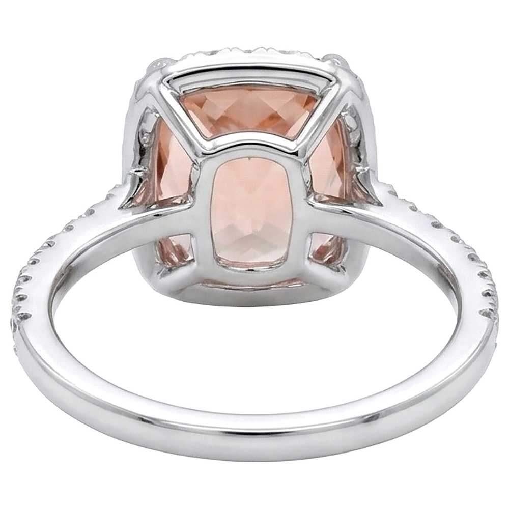 echter round morganit 25.25Karat ring auf Weiß