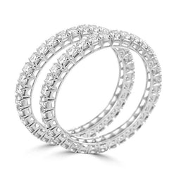 25.60 Karat Funkelnd Natürliche Aus der Erde Abgebauter Natürlicher Diamant Damen Armreif Paar Weißgold