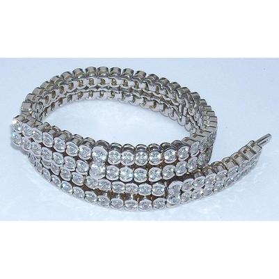 26 Karat zweireihiges Echt Diamant-Tennisarmband