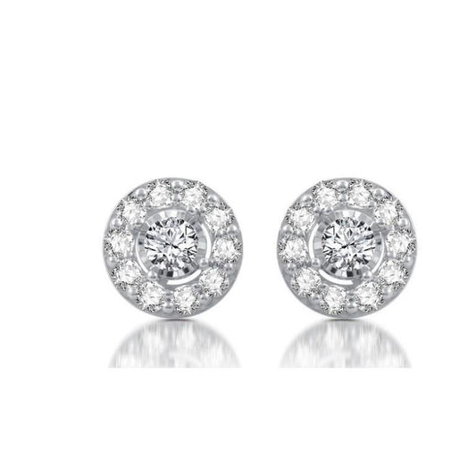 2,6 ct Krappen-Set Rundschliff Halo- Natürliche Diamant-Ohrstecker 14 Karat Weißgold