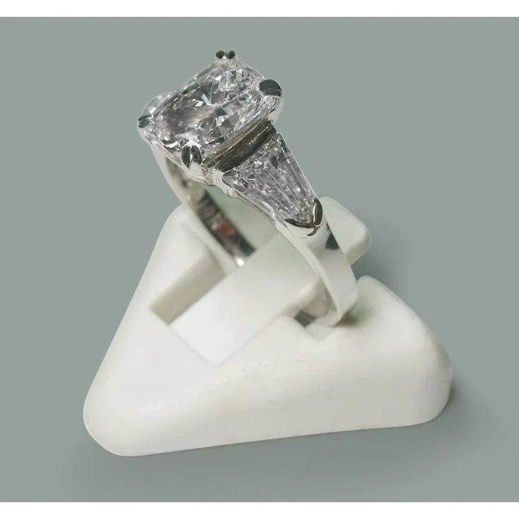 2,60 Ct Strahlender Echt Diamant Drei Stein Stil Ring Neu