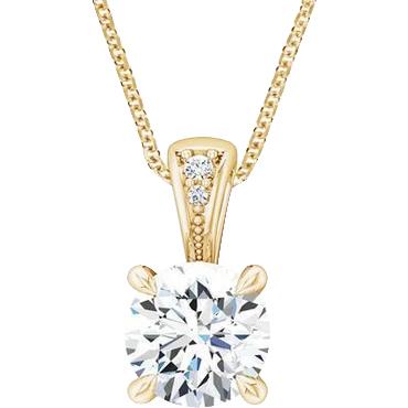 2,65 ct. Echt Diamant-Anhänger-Halskette mit Kette Funkelndes Gelbgold